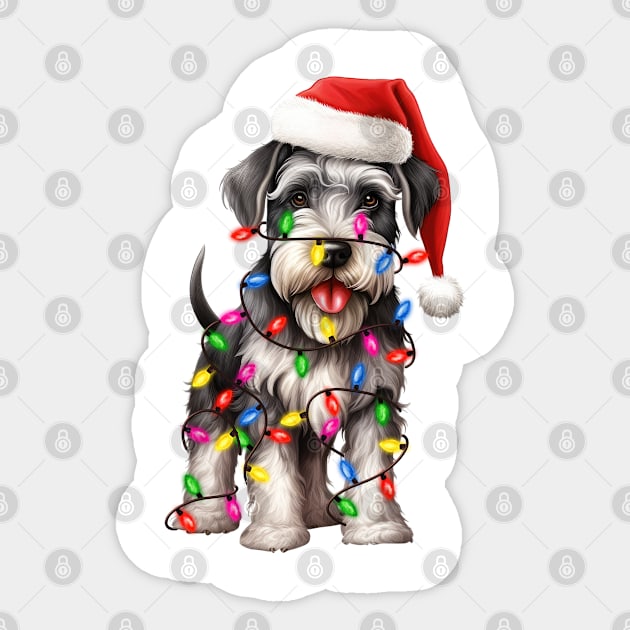 Christmas Miniature Schnauzer Sticker by Chromatic Fusion Studio